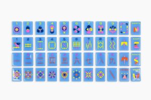 Soft Blue Minimal Mid-Century American Mahjong Set - 160 Acrylic Tiles, Mat, Storage Bag & Accessories