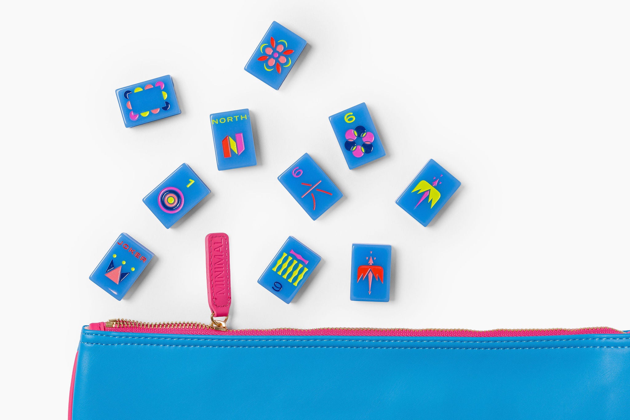 Soft Blue Minimal Mid-Century American Mahjong Set - 160 Acrylic Tiles, Mat, Storage Bag & Accessories 2 Soft Blue Minimal Mid-Century American Mahjong Set - 160 Acrylic Tiles, Mat, Storage Bag & Accessories - Image 2