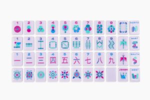 Lilac Minimal Mid-Century American Mahjong Set - 160 Acrylic Tiles, Mat, Storage Bag & Accessories