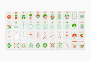 Desert Inspired Minimal Mid-Century American Mahjong Set - 160 Acrylic Tiles, Mat, Storage Bag & Accessories