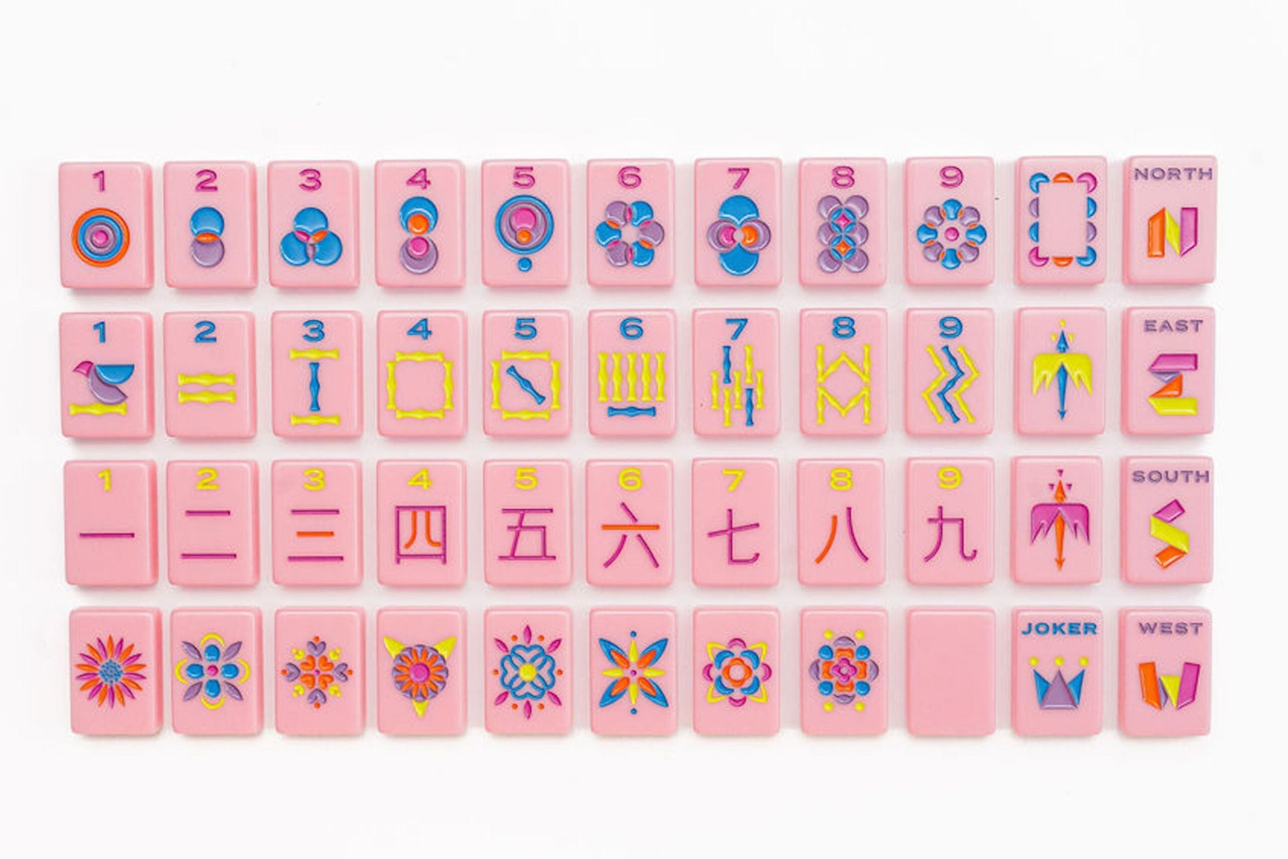 Petal Pink Minimal Mid-Century American Mahjong Set - 160 Acrylic Tiles, Mat, Storage Bag & Accessories 1 Petal Pink Minimal Mid-Century American Mahjong Set - 160 Acrylic Tiles, Mat, Storage Bag & Accessories