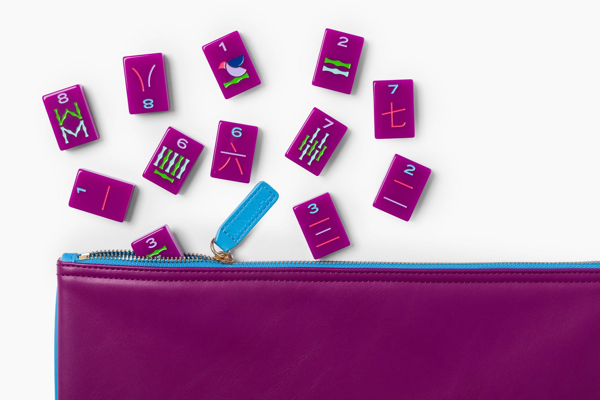 Plum Minimal Mid-Century American Mahjong Set - 160 Acrylic Tiles, Mat, Storage Bag & Accessories 3 Plum Minimal Mid-Century American Mahjong Set - 160 Acrylic Tiles, Mat, Storage Bag & Accessories - Image 3