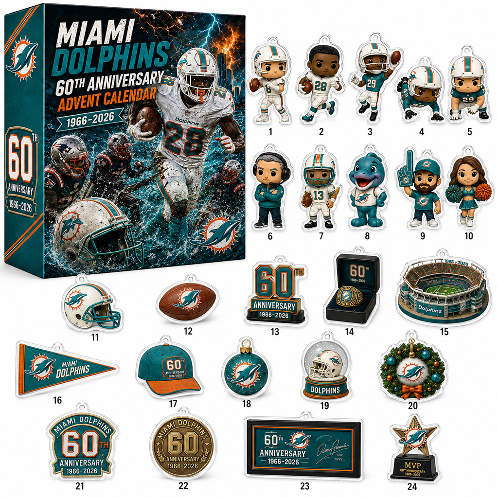 Miami Dolphins 60th Anniversary 2026 Advent Calendar for Football Fans 2 Miami Dolphins 60th Anniversary 2026 Advent Calendar for Football Fans