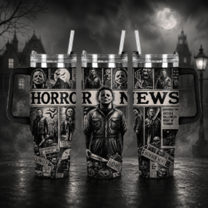 Michael Myers Horror News 40oz Tumbler for Halloween Movie Fans