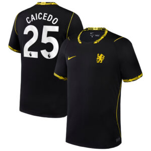 Mois&eacute;s Caicedo Chelsea 2026-2027 Away Stadium Black Soccer Jersey for Soccer Fans