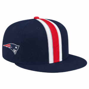 New England Patriots Navy Red White Team Stripe Embroidered Logo Snapback Cap for Football Fans