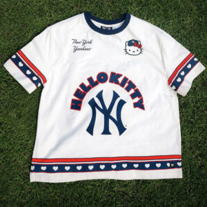 New York Yankees x Hello Kitty Heart Graphic Shirt for Baseball and Hello Kitty Fans