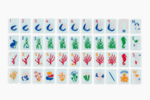 Soft Blue Ocean Inspired American Mahjong Set - 160 Acrylic Tiles, Mat, Storage Bag & Accessories