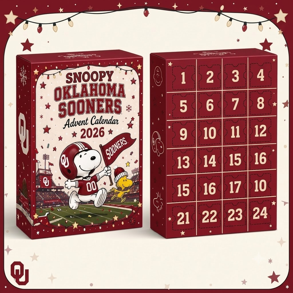 Oklahoma Sooners x Snoopy Christmas Advent Calendar 2026 for College Football Fans 1 Oklahoma Sooners x Snoopy Christmas Advent Calendar 2026 for College Football Fans