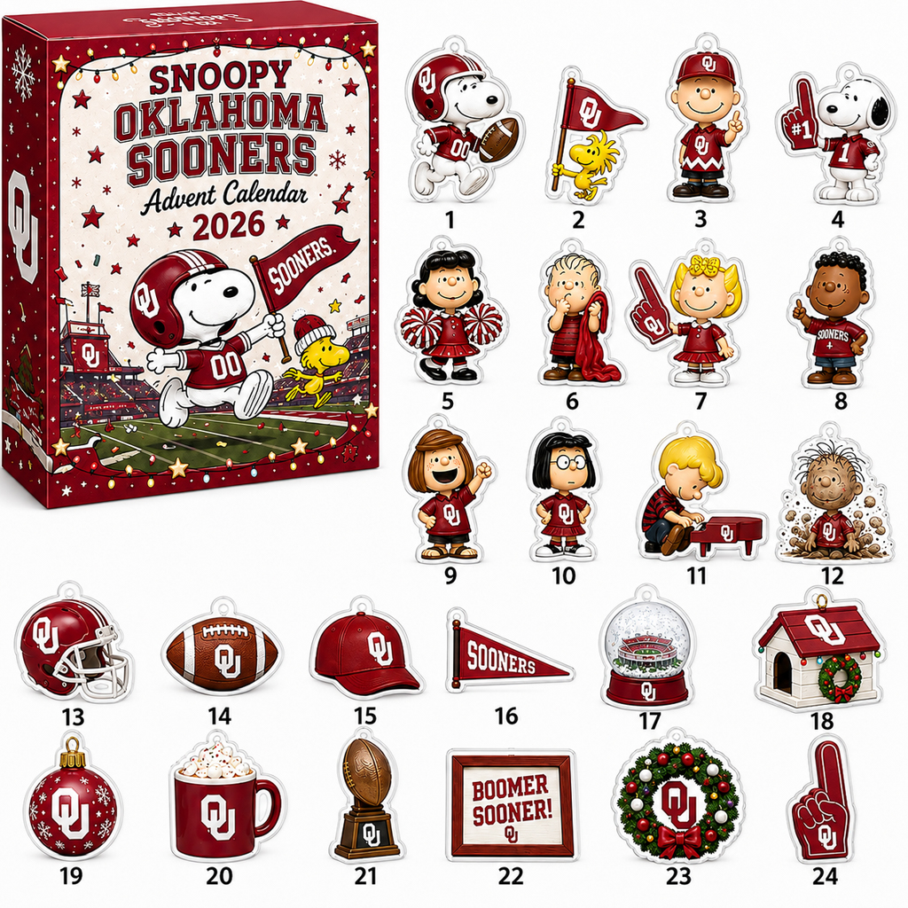 Oklahoma Sooners x Snoopy Christmas Advent Calendar 2026 for College Football Fans 2 Oklahoma Sooners x Snoopy Christmas Advent Calendar 2026 for College Football Fans