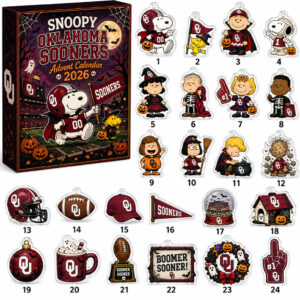 Oklahoma Sooners x Snoopy Halloween Advent Calendar 2026 for College Football Fans