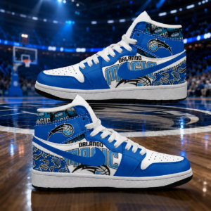 Orlando Magic Blue White Team Pride AJ1 High Top Shoes for Basketball Fans