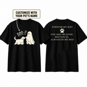 Personalized Pet Name Forever My Boo Pet Memorial Graphic Shirt for Pet Lovers
