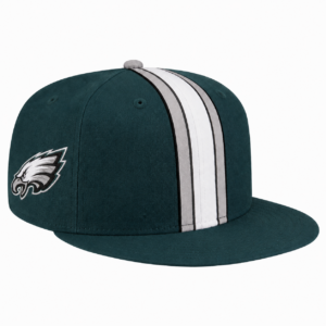 Philadelphia Eagles Midnight Green Silver White Team Stripe Embroidered Logo Snapback Cap for Football Fans