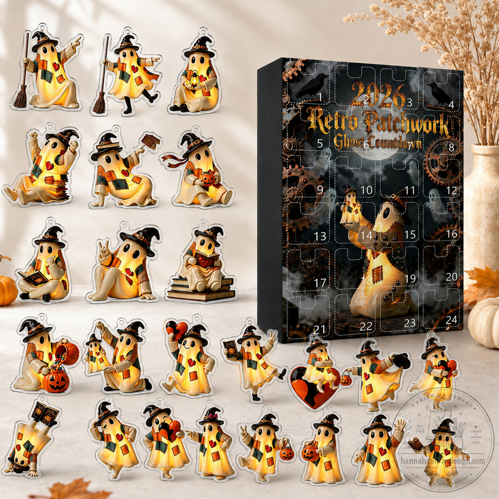 Retro Patchwork Ghost Halloween Advent Calendar 2026 2 Retro Patchwork Ghost Halloween Advent Calendar 2026 for Halloween Fans