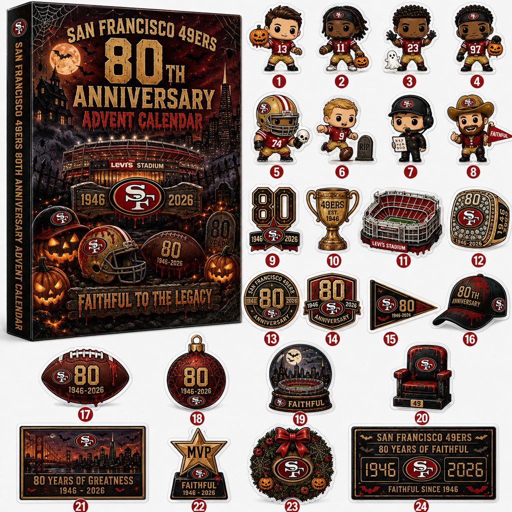 San Francisco 49ers 80th Anniversary 2026 Halloween Advent Calendar for Football Fans 1 San Francisco 49ers 80th Anniversary 2026 Halloween Advent Calendar for Football Fans