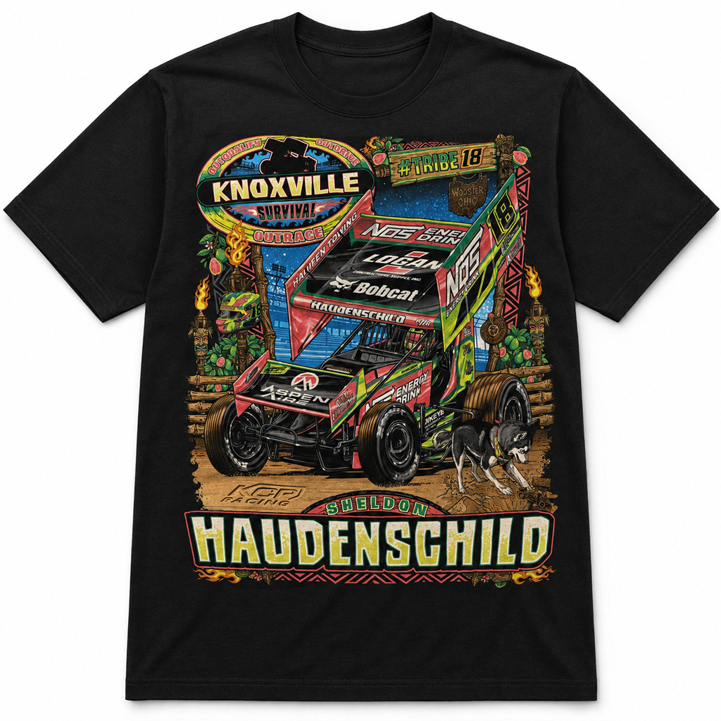 Sheldon Haudenschild Knoxville Survival Outrace #Tribe18 Graphic Shirt for Sprint Car Racing Fans 1 Sheldon Haudenschild Knoxville Survival Outrace #Tribe18 Graphic Shirt for Sprint Car Racing Fans