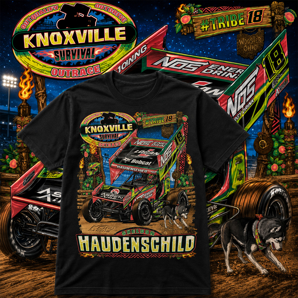 Sheldon Haudenschild Knoxville Survival Outrace #Tribe18 Graphic Shirt for Sprint Car Racing Fans 3 Sheldon Haudenschild Knoxville Survival Outrace #Tribe18 Graphic Shirt for Sprint Car Racing Fans - Image 3