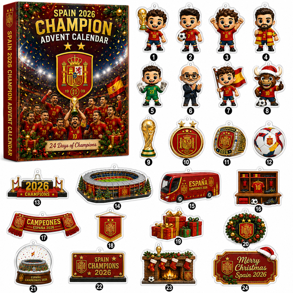 Spain World Cup 2026 Champion Advent Calendar for Soccer Fans 1 Spain World Cup 2026 Champion Advent Calendar for Soccer Fans