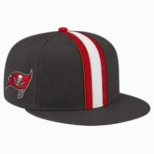 Tampa Bay Buccaneers Pewter Red White Team Stripe Embroidered Logo Snapback Cap for Football Fans
