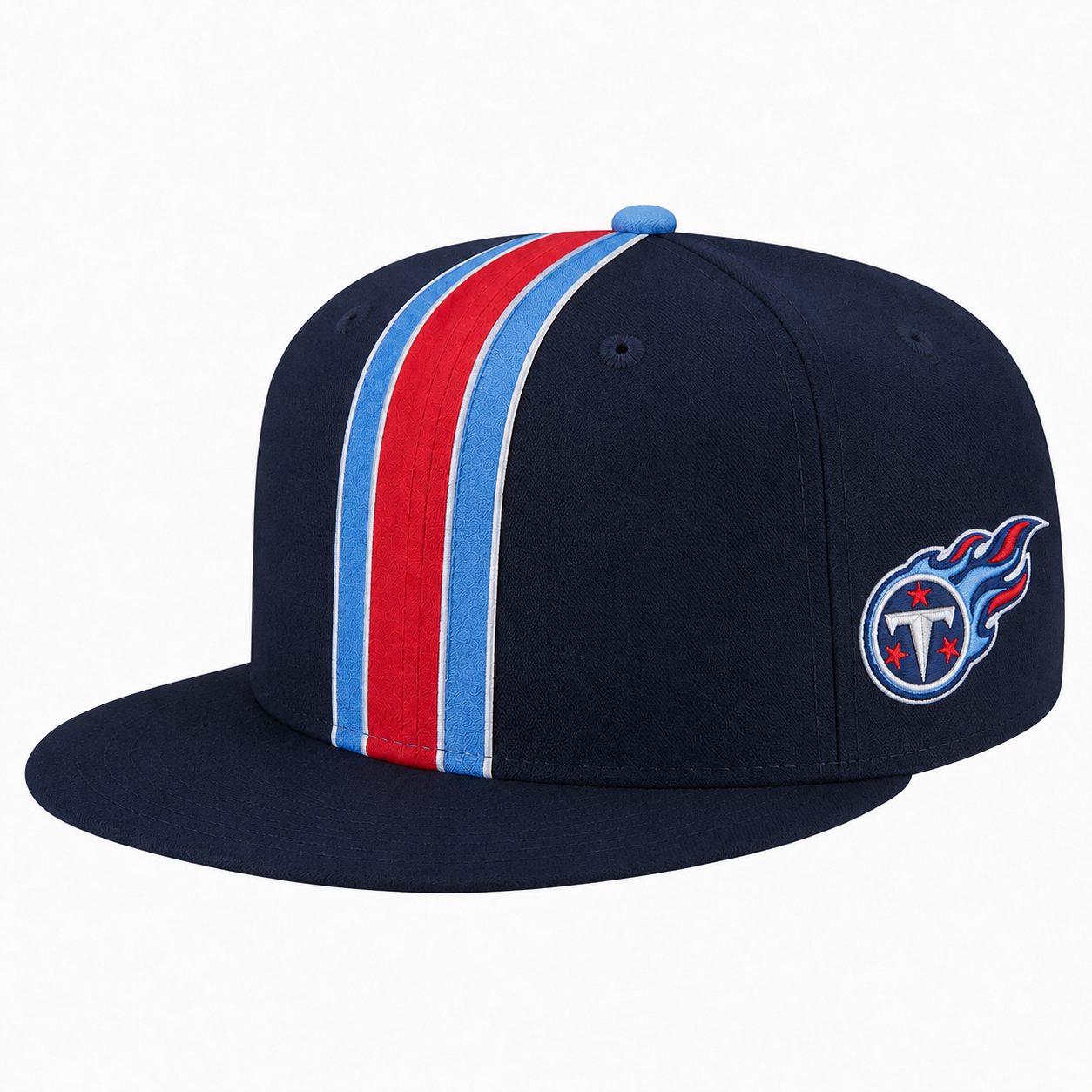 Tennessee Titans Navy Light Blue Red Team Stripe Embroidered Logo Snapback Cap for Football Fans 2 Tennessee Titans Navy Light Blue Red Team Stripe Embroidered Logo Snapback Cap for Football Fans - Image 2