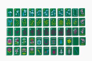 Jade Green Lucky Charm American Mahjong Set - 160 Acrylic Tiles, Mat, Storage Bag & Accessories