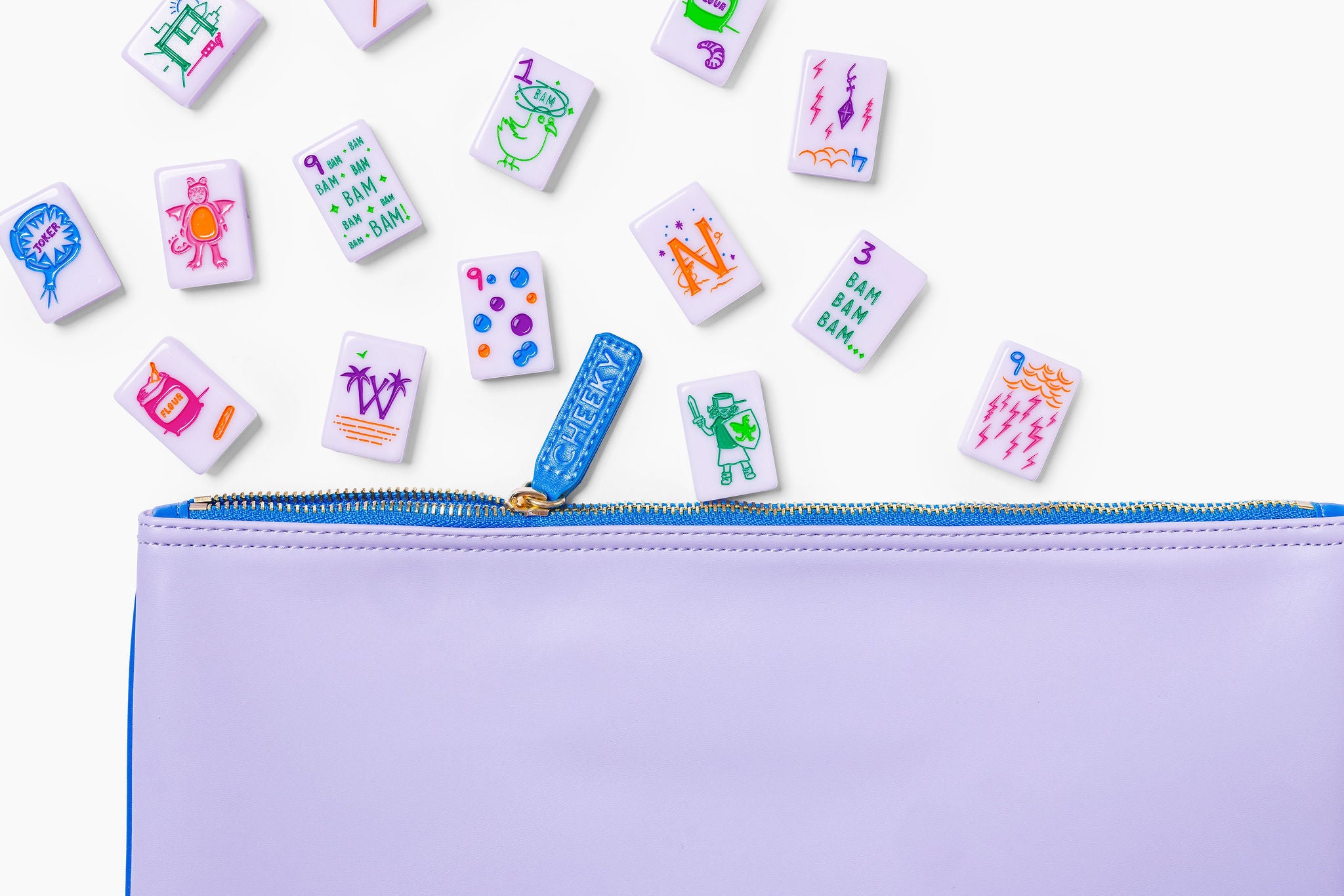 Lilac Playful Graphic American Mahjong Set - 160 Acrylic Tiles, Mat, Storage Bag & Accessories 2 Lilac Playful Graphic American Mahjong Set - 160 Acrylic Tiles, Mat, Storage Bag & Accessories - Image 2