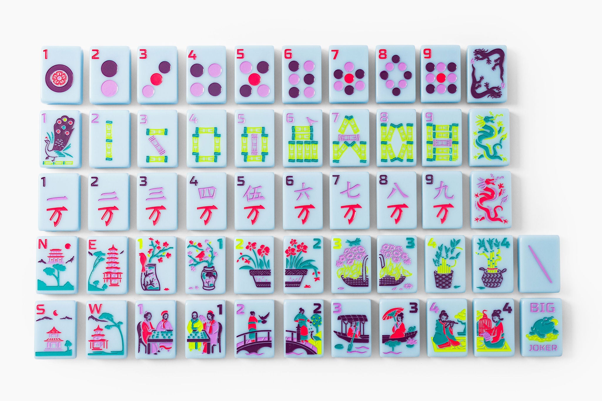 Cornflower Blue Classic Art Inspired American Mahjong Set - 160 Acrylic Tiles, Mat, Storage Bag & Accessories 1 Cornflower Blue Classic Art Inspired American Mahjong Set - 160 Acrylic Tiles, Mat, Storage Bag & Accessories