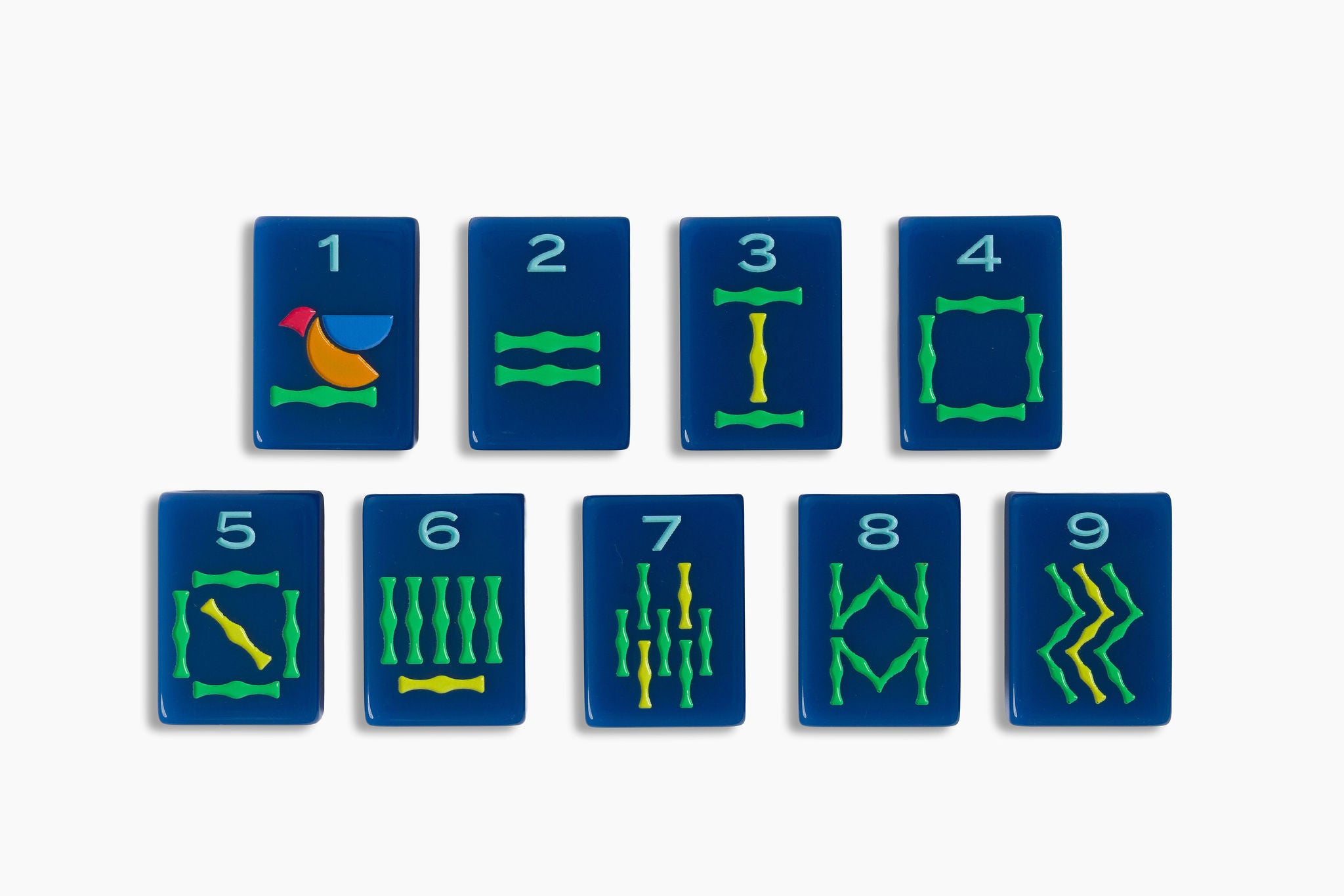 Admiral Blue Minimal Mid-Century American Mahjong Set - 160 Acrylic Tiles, Mat, Storage Bag & Accessories 2 Admiral Blue Minimal Mid-Century American Mahjong Set - 160 Acrylic Tiles, Mat, Storage Bag & Accessories - Image 2