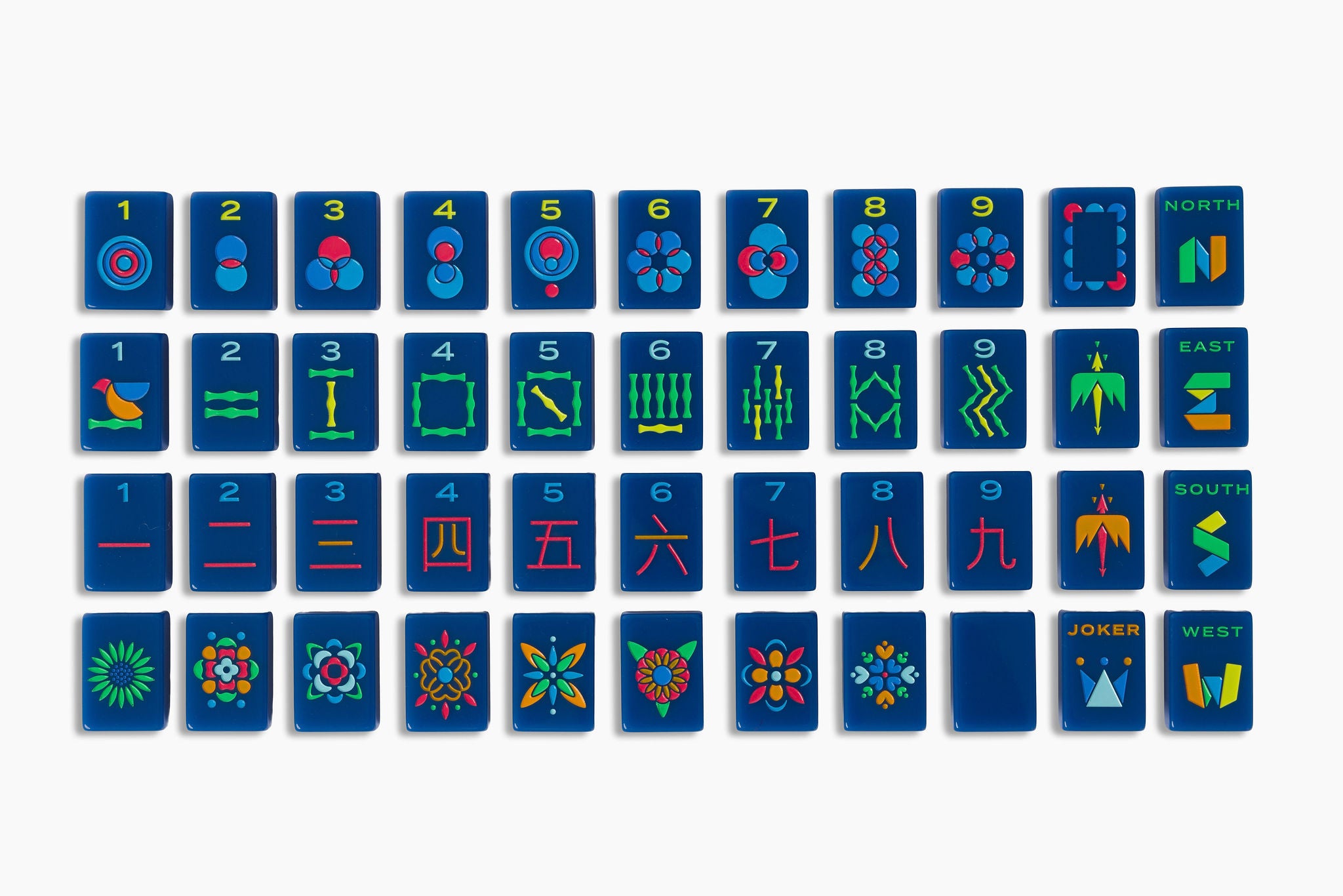 Admiral Blue Minimal Mid-Century American Mahjong Set - 160 Acrylic Tiles, Mat, Storage Bag & Accessories 1 Admiral Blue Minimal Mid-Century American Mahjong Set - 160 Acrylic Tiles, Mat, Storage Bag & Accessories