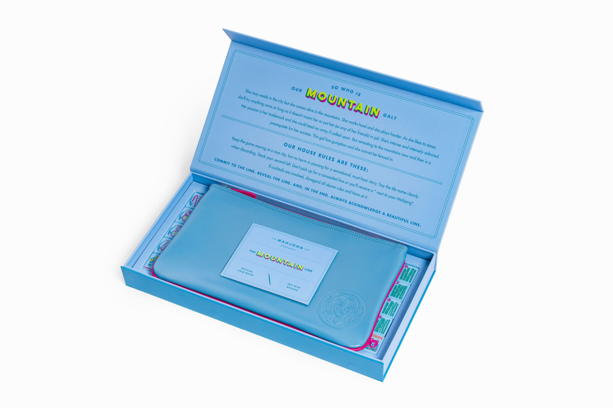 Sky Blue Mountain Landscape American Mahjong Set - 160 Acrylic Tiles, Mat, Storage Bag & Accessories 3 Sky Blue Mountain Landscape American Mahjong Set - 160 Acrylic Tiles, Mat, Storage Bag & Accessories - Image 3