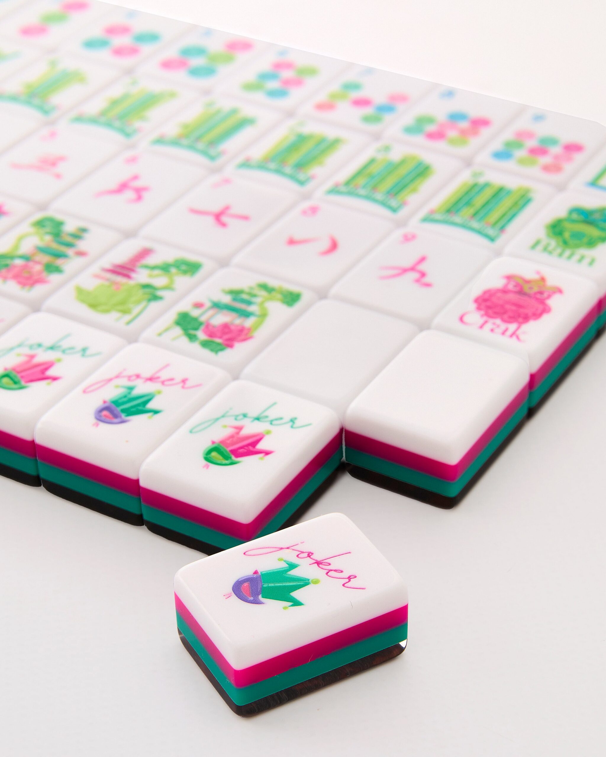 Bold Pink Teal American Mahjong Set - 160 Acrylic Tiles, Mat, Storage Bag & Accessories 3 Bold Pink Teal American Mahjong Set - 160 Acrylic Tiles, Mat, Storage Bag & Accessories - Image 3