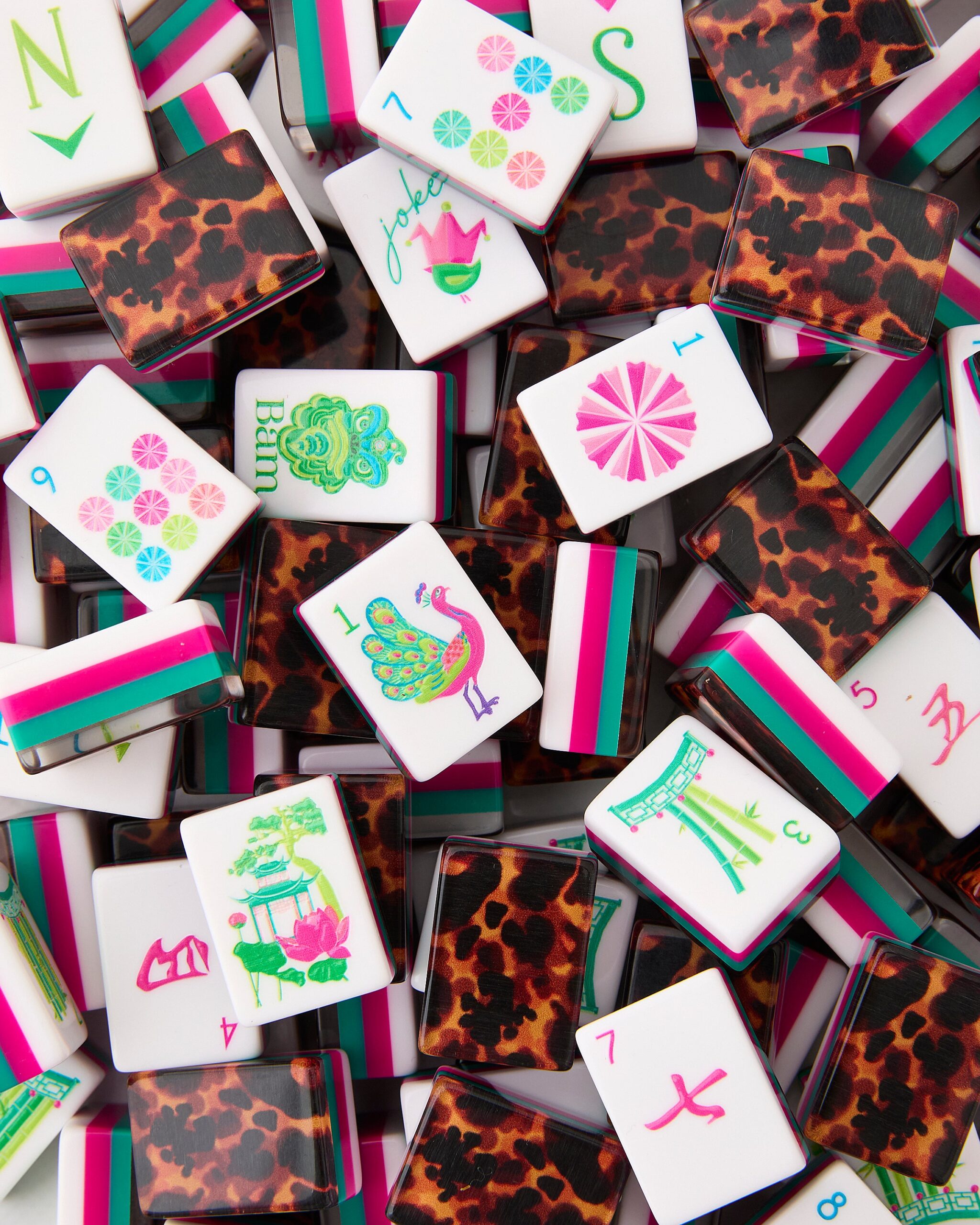 Bold Pink Teal American Mahjong Set - 160 Acrylic Tiles, Mat, Storage Bag & Accessories 6 Bold Pink Teal American Mahjong Set - 160 Acrylic Tiles, Mat, Storage Bag & Accessories - Image 6