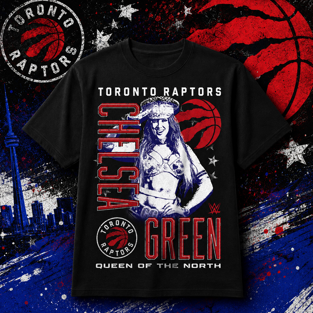 Toronto Raptors x WWE Chelsea Green Queen of the North Graphic Shirt for Wrestling and Basketball Fans 2 Toronto Raptors x WWE Chelsea Green Queen of the North Graphic Shirt for Wrestling and Basketball Fans - Image 2