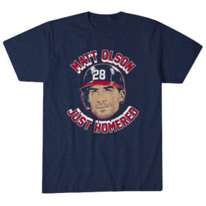 Unisex Atlanta Braves Matt Olson Home Run Face Graphic Shirt for Baseball Fans