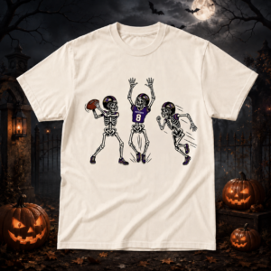 Unisex Baltimore Ravens Dancing Skeletons Halloween 2026 Graphic Shirt for Football Fans