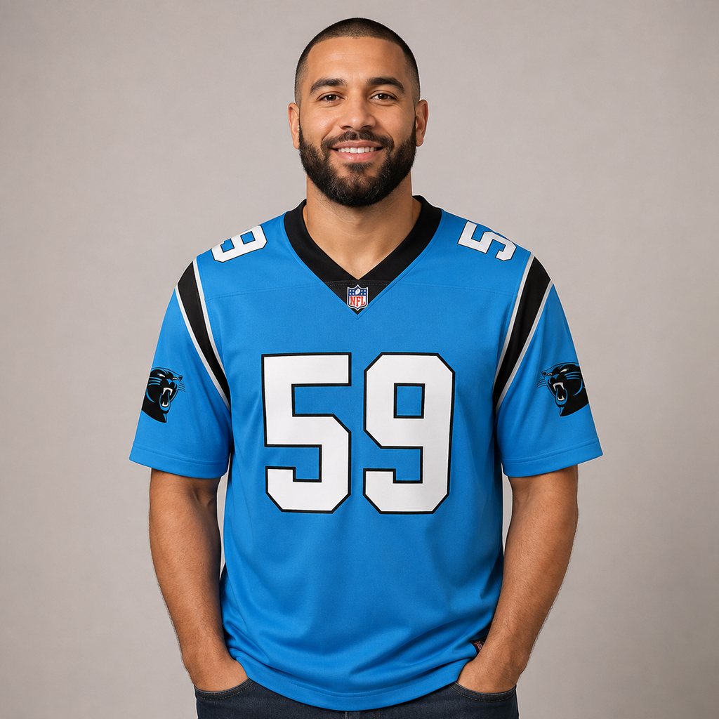 Unisex Carolina Panthers Luke Kuechly Number 59 Football Jersey for Football Fans 4 Unisex Carolina Panthers Luke Kuechly Number 59 Football Jersey for Football Fans - Image 4