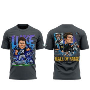 Unisex Carolina Panthers Luke Kuechly Number 59 Hall of Fame Graphic Shirt for Football Fans