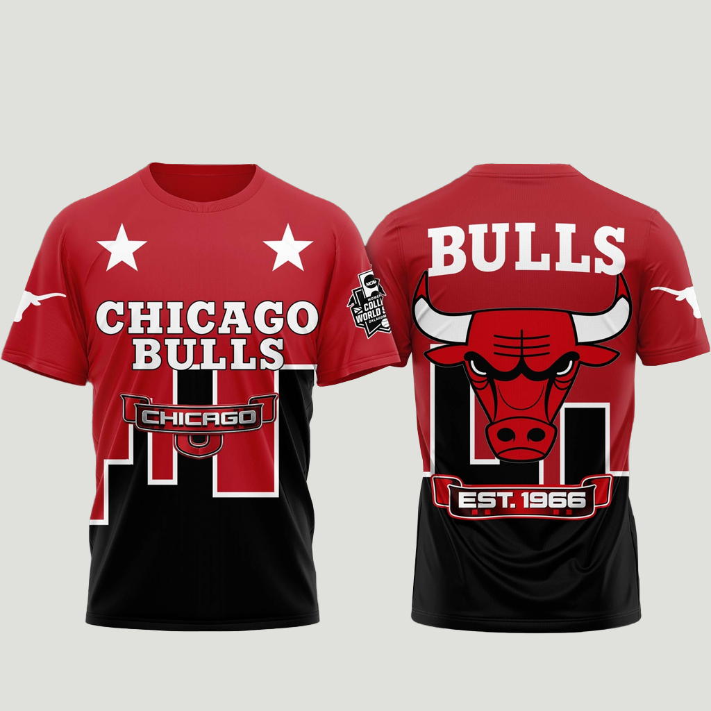 Unisex Chicago Bulls Est. 1966 Red and Black All-Over Print Graphic Shirt for Basketball Fans 1 Unisex Chicago Bulls Est. 1966 Red and Black All-Over Print Graphic Shirt for Basketball Fans