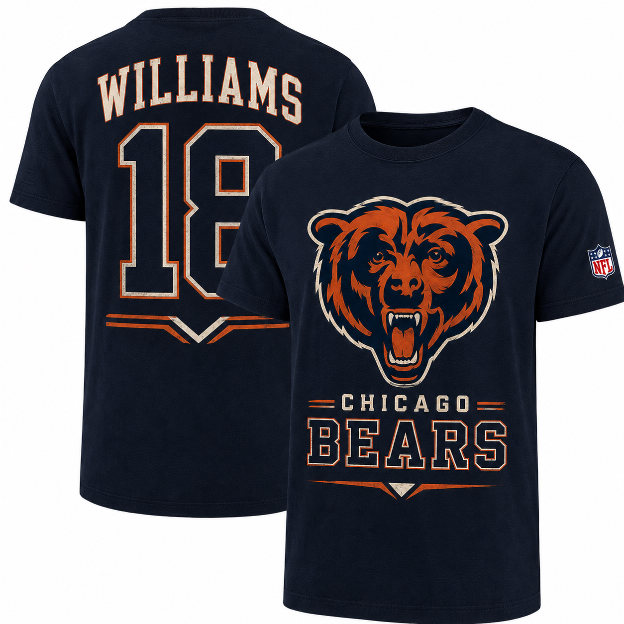 Unisex Custom Name And Number Chicago Bears 2026 Graphic Shirt Version 1 for Football Fans 1 Unisex Custom Name And Number Chicago Bears 2026 Graphic Shirt Version 1 for Football Fans