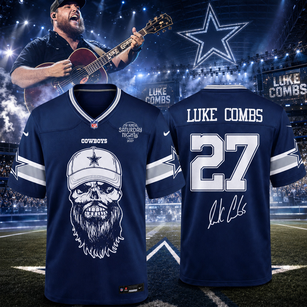 Unisex Dallas Cowboys x Luke Combs My Kinda Saturday Night Tour 2027 Football Jersey for Football and Country Music Fans 2 Unisex Dallas Cowboys x Luke Combs My Kinda Saturday Night Tour 2027 Football Jersey for Football and Country Music Fans - Image 2