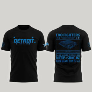 Unisex Detroit Lions x Foo Fighters Tour 2026 Graphic Shirt for Football and Music Fans