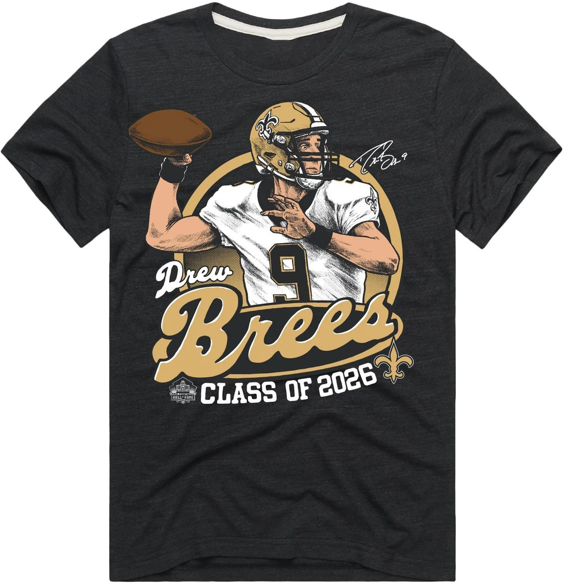 Unisex Drew Brees New Orleans Saints Class of 2026 Hall of Fame Graphic T-Shirt for Football Fans 1 Unisex Drew Brees New Orleans Saints Class of 2026 Hall of Fame Graphic T-Shirt for Football Fans