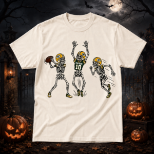Unisex Green Bay Packers Dancing Skeletons Halloween 2026 Graphic Shirt for Football Fans