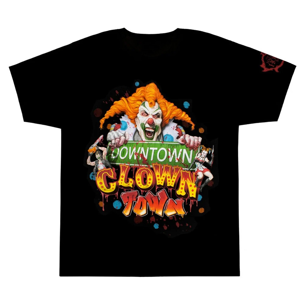 Unisex Halloween Horror Nights 2026 Downtown Clown Town Graphic Shirt for Horror Fans 1 Unisex Halloween Horror Nights 2026 Downtown Clown Town Graphic Shirt for Horror Fans