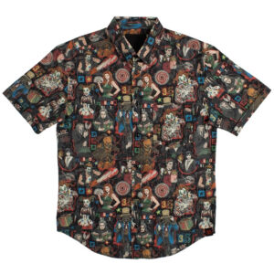 Unisex Halloween Horror Nights 2026 Icons Halloween Graphic Hawaiian Shirt for Horror Fans