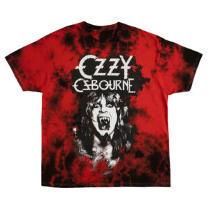 Unisex Halloween Horror Nights 2026 Ozzy Osbourne Red Tie-Dye Graphic Shirt for Music Fans