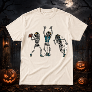Unisex Jacksonville Jaguars Dancing Skeletons Halloween 2026 Graphic Shirt for Football Fans