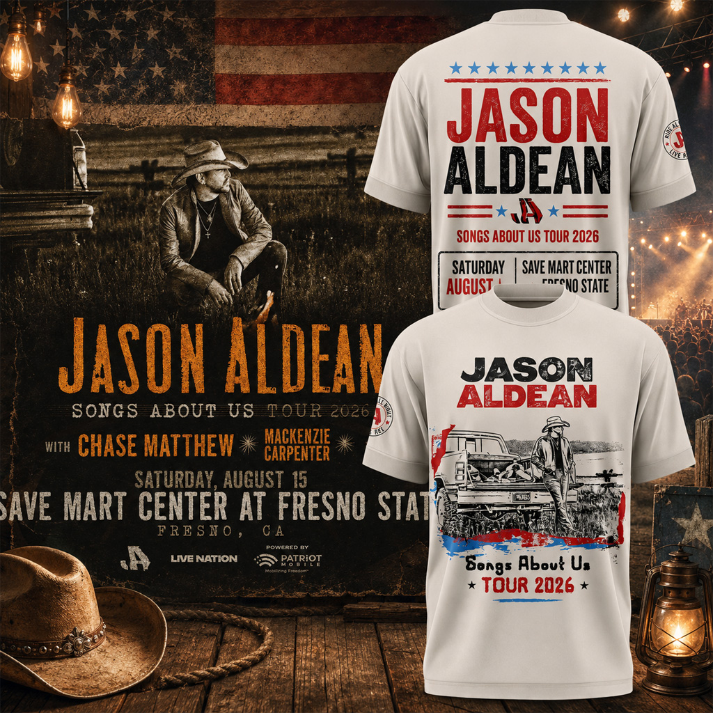 Unisex Jason Aldean Songs About Us Tour 2026 Graphic Shirt for Country Music Fans 4 Unisex Jason Aldean Songs About Us Tour 2026 Graphic Shirt for Country Music Fans - Image 4