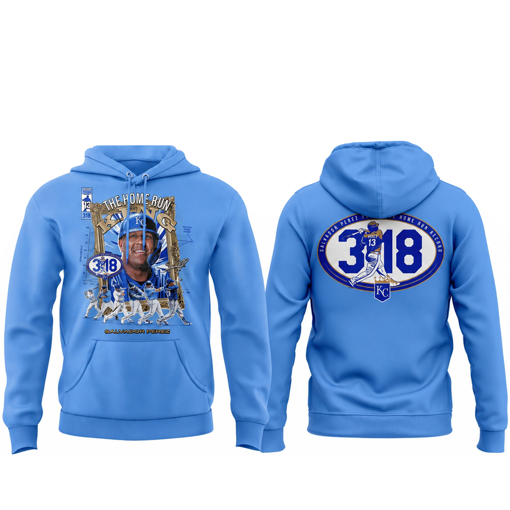 Unisex Kansas City Royals Salvador Perez 318 The Home Run King 2026 Graphic Shirt for Baseball Fans 5 Unisex Kansas City Royals Salvador Perez 318 The Home Run King 2026 Graphic Shirt for Baseball Fans - Image 5